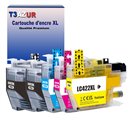 T3AZUR - Lot de 4 Cartouches compatibles Brother LC3219 XL (avec puce)