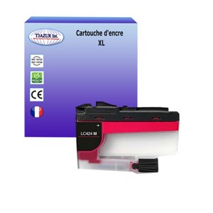 T3AZUR- Cartouche compatible avec Brother LC424 XL pour Brother DCP-J1200, DCP-J1200DW, DCP-J1200W, DCP-J1200WE Magenta