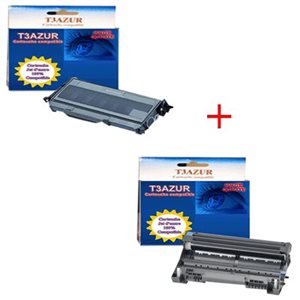 Toner+Tambour compatible Brother  MFC7440N / 7450 / 7840W + Pack 20 papiers photos A6 230gr  