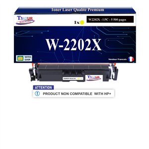 T3AZUR - 220X/220A Toner compatible avec W2202X / W2202A compatible avec HP Color LaserJet Pro 4202, MFP 4302, 4303 Jaune