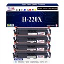 T3AZUR - 220X/220A 4x Toners compatibles avec W2200X / W2200A compatible avec HP Color LaserJet Pro 4202, MFP 4302, 4303 