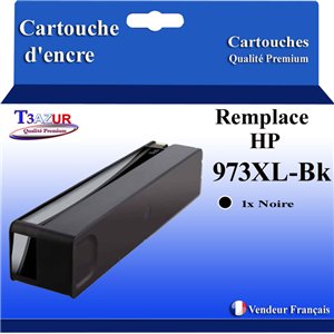 T3AZUR - Cartouche compatible avec HP PageWide Managed MFP P57750dw, P55250dw remplace HP 973, 973X Noire 