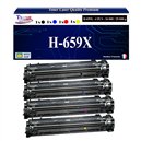 T3AZUR - 220X/220A 4x Toners compatibles avec W2200X / W2200A compatible avec HP Color LaserJet Pro 4202, MFP 4302, 4303 