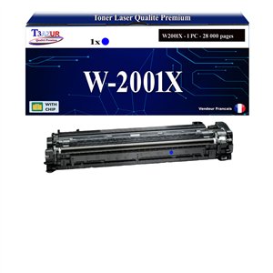 T3AZUR - Toner compatible avec HP Color LaserJet Enterprise M455dn remplace HP W2031X / W2031A (HP 415X/415A)- Cyan