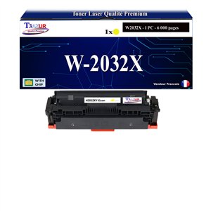 T3AZUR - Toner compatible avec HP Color LaserJet Pro MFP M479dw, M479fdn, M47 remplace HP W2032X / W2032A (HP 415X/415A)- Jaune 