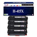 T3AZUR - 220X/220A 4x Toners compatibles avec W2200X / W2200A compatible avec HP Color LaserJet Pro 4202, MFP 4302, 4303 