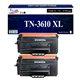 T3AZUR- 2x Toners compatibles avec brother TN3610, TN3610XL Noir (25 000 pages)