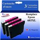 3 cartouches d'encre compatibles avec Epson 603XL Magenta