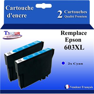 2 cartouches d'encre compatibles avec Epson 603XL Cyan