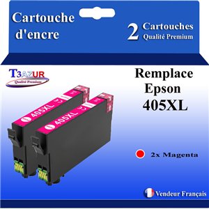 2x cartouches compatibles avec Epson 405XL- Magenta