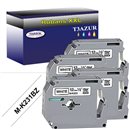 4 x Rubans d'étiquettes laminées générique Brother  MK231BZ - Texte noir sur fond blanc - Largeur 12 mm x 4 mètres