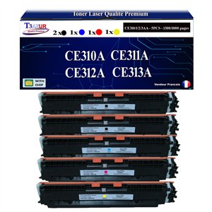 5x Cartouche Toner compatible pour HP CE310A CE311A CE312A CE313A Compatible pour HP LaserJet M175nw CP1025