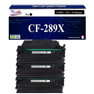 T3AZUR  - 3x Toner/Laser générique HP CF289X (89X)  Noir