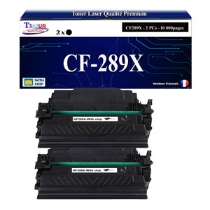 T3AZUR  - 2x Toner/Laser générique HP CF289X (89X)  Noir