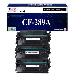 T3AZUR  - 3x Toner/Laser générique HP CF289A (89A)  Noir