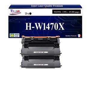 T3AZUR - 2x Toners compatibles HP 147X (W1470X)  Noir