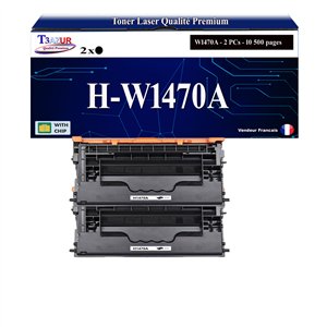 T3AZUR - 2x Toners compatibles HP 147A (W1470A)  Noir