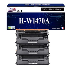 T3AZUR - 3x Toners compatibles HP 147A (W1470A)  Noir