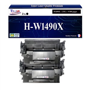 T3AZUR - 2x Toners compatibles W1490X compatible avec HP Noir