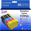 Lot de 10 Cartouches Compatibles pour Epson T2991 / T2992 / T2993 / T2994  (29XL) - T3AZUR