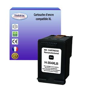 Cartouche compatible avec HP remplace HP 304XL - Noire - 20ml - T3AZUR