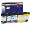T3AZUR - Lot de 4 Cartouches compatibles Brother LC3237 (LC-3237) XL 