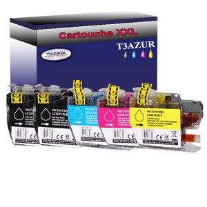 T3AZUR - Lot de 5 Cartouches compatibles Brother LC3219 XL (avec puce)