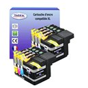 T3AZUR - Lot de 8 Cartouches compatibles pour Brother LC-129/ LC-125 XL
