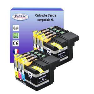 T3AZUR - Lot de 8 Cartouches compatibles pour Brother LC-129/ LC-125 XL