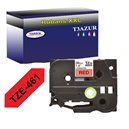 Ruban d'&eacute;tiquettes lamin&eacute;es g&eacute;n&eacute;rique Brother TZe461 - Texte noir sur fond rouge - Largeur 36 mm x 8 m&egrave;tres