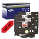 4 Rubans d'étiquettes compatibles avec Brother Tze-661 pour étiqueteuses P-touch - Noir sur jaune - 36 mm x 8 mètres - T3AZUR