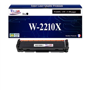T3AZUR - Toner Laser compatible avec HP W2210X remplace HP 207X (207X) Noir (avec puce)