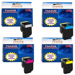 4 Toners Lexmark CX310 / CX410 / CX510 - Compatible