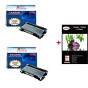 Lot de 2 Toner compatible Brother TN3280 Noir+ Pack 20 papiers photos 230gr