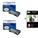 Lot de 2 Toner compatible Brother TN3280 Noir+ Pack 20 papiers photos 230gr