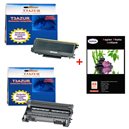 Toner+Tambour compatible Brother TN3280 + DR 3200 + Pack 20 papiers photos 230gr