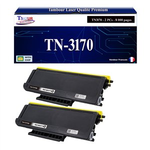 Lot 2 Toner compatible Brother TN3170+ Pack 20 papiers photos A6 230gr  