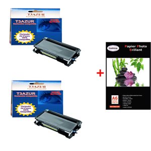 Lot 2 Toner compatible Brother TN 3380+ Pack 20 papiers photos A6 230gr Lot 2 Toner compatible Brother TN 3380+ Pack 20 papiers photos A6 230gr