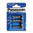 Pack de 4 piles Panasonic General R6 Mignon AA - Bleu
