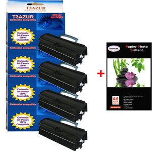 Lot de 4 Toner générique pour Lexmark  E260 / E260d / E260dn+ Pack de 20 papiers photos A6 230gr