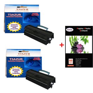 Lot de 2 Toner générique pour Lexmark E460 / E460dn / E460dw+ Pack de 20 papiers photos A6 230gr Lot de 2 Toner générique pour Lexmark E460 / E460dn / E460dw+ Pack de 20 papiers photos A6 230gr
