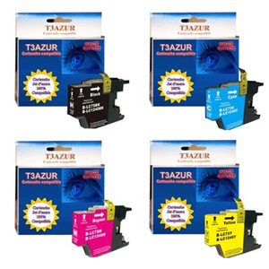 Lot de 4 cartouches compatibles pour Brother LC1240 / LC 1240 XL 