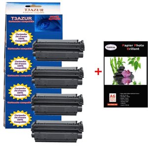 Lot de 4 Toner Laser compatible Canon EP-25  / LBP 1120+ Pack de 20 papiers photos A6 Brillant 230gr  
