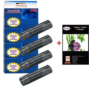 Lot de 4 Toner générique Canon EP-712+ Pack de 20 papiers photos A6 Brillant 230gr