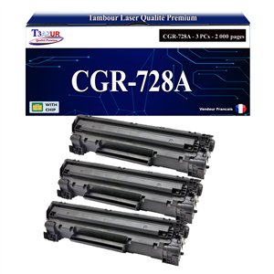 HP 78A / 728  - 2 Toner Canon CRG-728 / CRG 728 - Compatible - 2 100 pages+ Pack de 20 papiers photos A6 Brillant 230gr