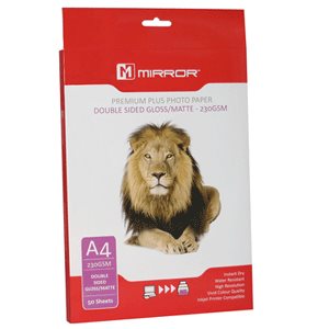 Papiers photos 230gr Brillant/Matt A4 (21x29,7) -50 feuilles - MIRROR 