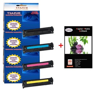 Lot de 4 Toner Canon générique i-Sensys LBP 5050 / LBP 5050N+ Pack de 20 papiers photos A6 Brillant 230gr Lot de 4 Toner Canon générique i-Sensys LBP 5050 / LBP 5050N+ Pack de 20 papiers photos A6 Brillant 230gr