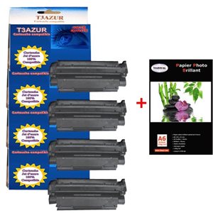 Lot de 4 Toner compatible Canon MF3240 / MF5630+ Pack de 20 papiers photos A6 Brillant 230gr