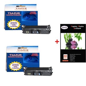 Lot de 2 Toner générique HP LaserJet 1018 / 1020+ Pack de 20 papiers photos A6 Brillant 230gr