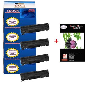 Lot de 4 Toner générique HP LaserJet M1120 / / M1120 mfp / M1120n+ Pack de 20 papiers photos A6 Brillant 230gr